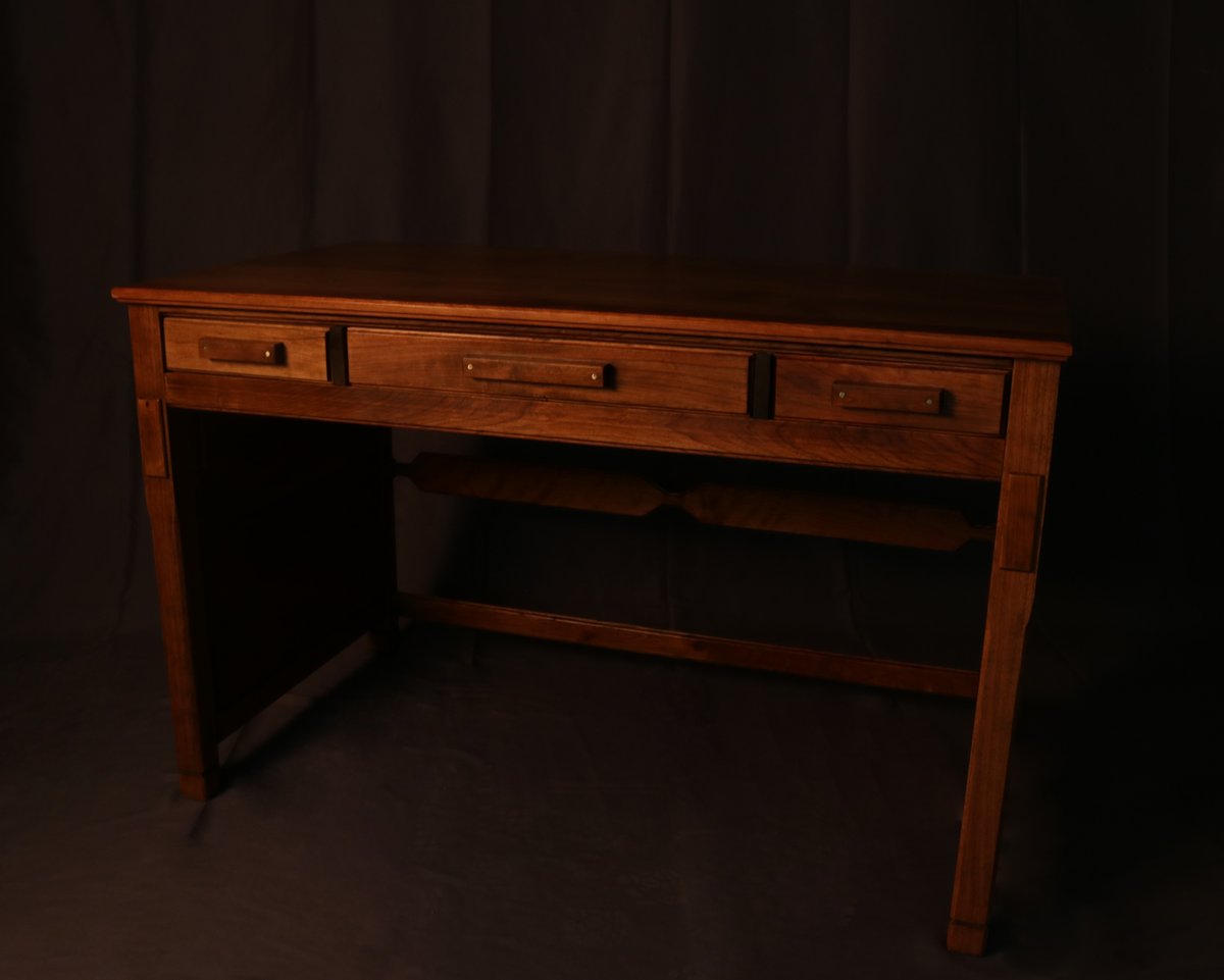 Archivum Obscura - Front view of writing desk in darkened cherry